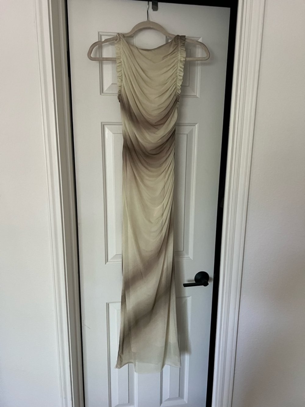 Zara Beige Ombre Draped Midi Dress